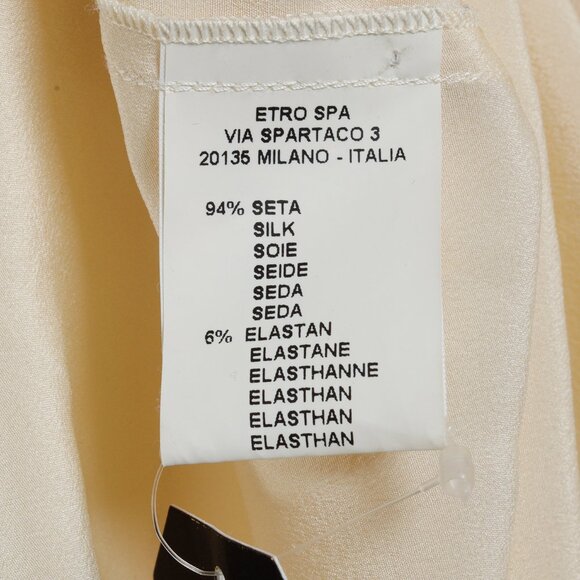 Etro Cream Silk Cowl Neck Tunic - Picture 8 of 9